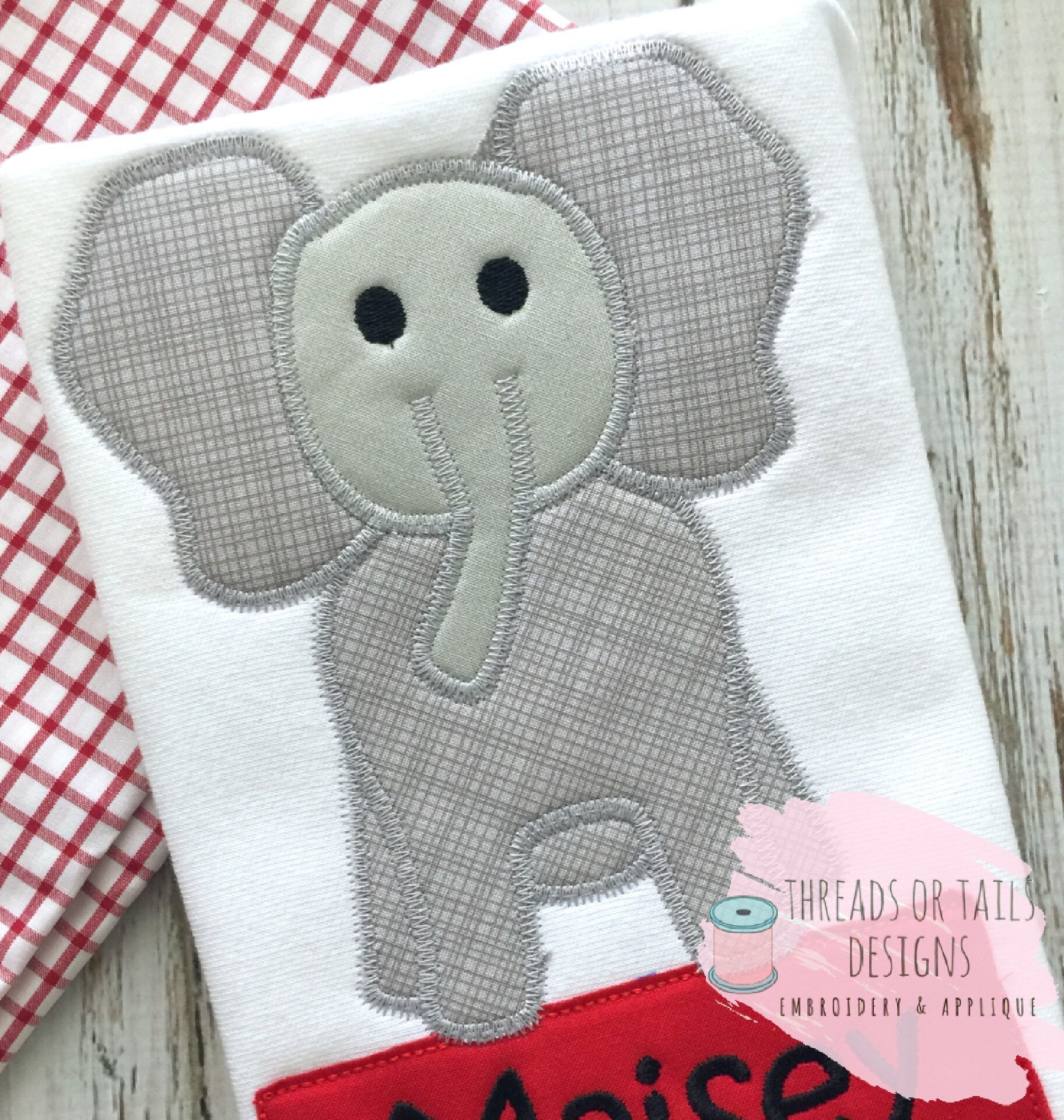 Elefant Applikation - Elefant ZZ Applikation - Applikation - Elefant Zick Zack Applikation - Elefant Design