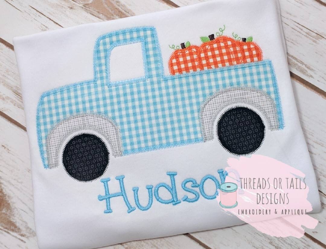 Pumpkin Truck Applique Pant Set