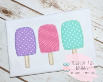 Popsicle Applique - Popsicle Applique Design - Popsicle - Popsicle Zig Zag Stitch Applique
