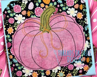 Pumpkin in Frame Applique - Pumpkin Applique Design - Pumpkin Design - Pumpkin Bean Stitch Applique - Fall Applique - Fall Design