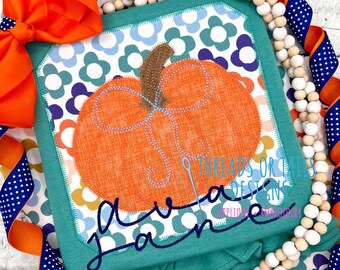 Pumpkin Frame Applique - Pumpkin Applique Design - Pumpkin Design - Pumpkin Zig Zag Stitch Applique - Fall Applique - Fall Design