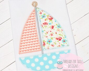 Sailboat Applique - Sailboat Zig Zag Stitch Design - Sailboat Design - Sailboat - Sailboat Applique Design - Sailboat Embroidery