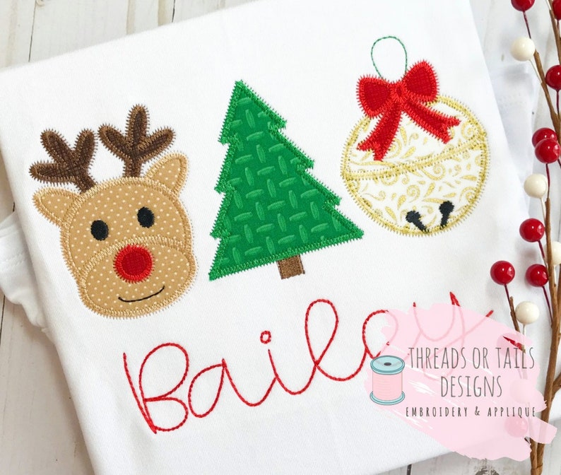 Zig Zag Christmas Applique Christmas Reindeer Applique Etsy