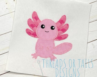 Axolotl Applique - Axolotl Bean Stitch Applique Design - Axolotl Applique - Axolotl Applique Design - Axolotl