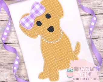 Puppy Applique - Dog ZZ Applique Design - Girl Dog Applique - Girl Dog Zig Zag Applique - Girl Dog Design