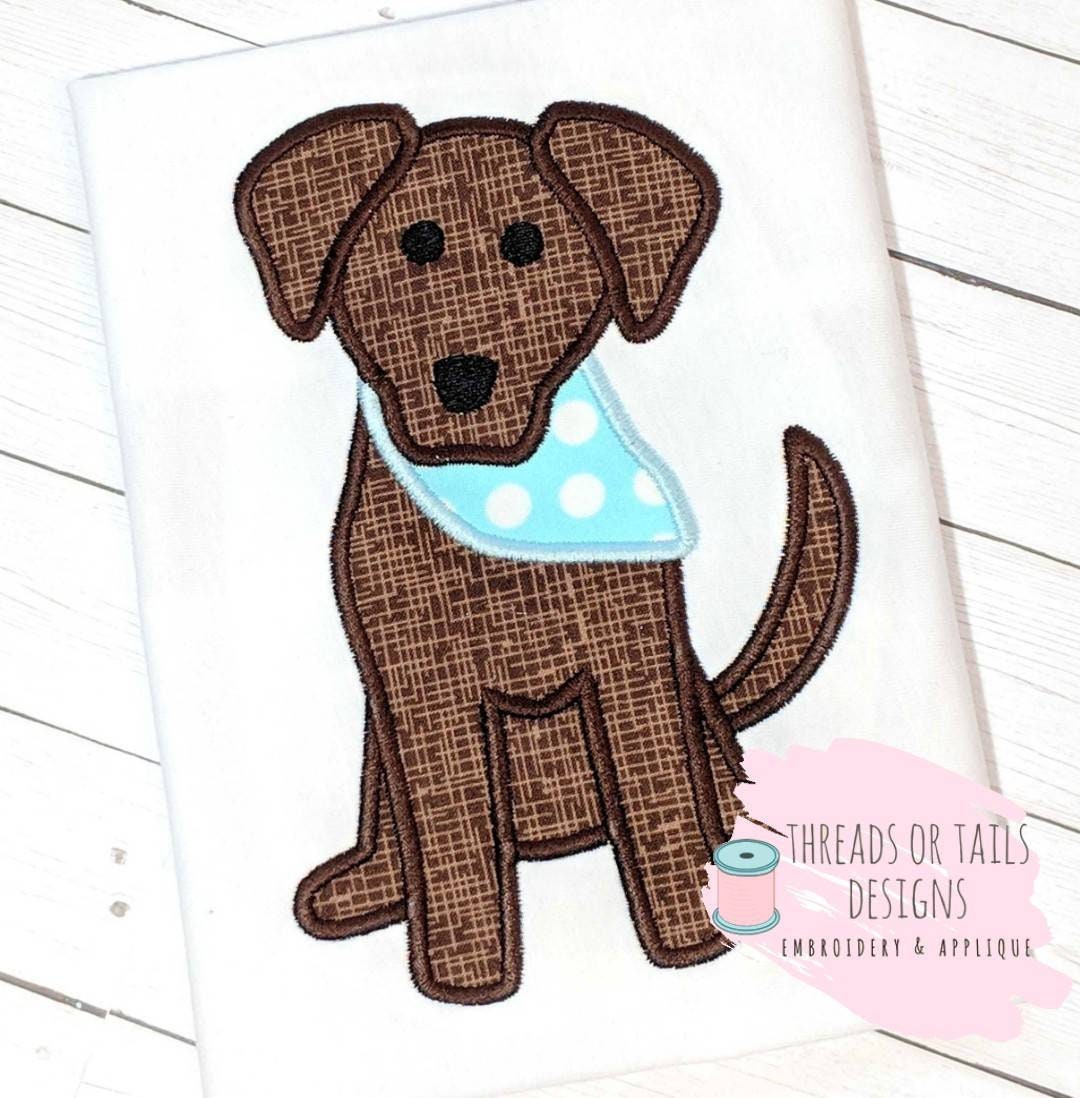 Dog Applique - Dog Satin Stitch Applique Design - Boy Dog Applique - Dog Satin Stitch Applique -Boy Dog Design