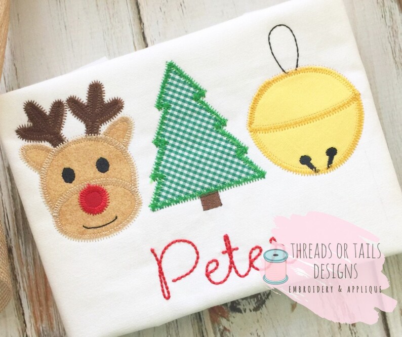 Zig Zag Christmas Applique Christmas Reindeer Applique Etsy