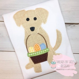 Easter Dog Design - Easter Applique - Zig Zag Applique - Easter Design - Easter Dog Applique - Easter Applique Design