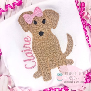 Dog Applique - Dog ZZ Applique Design - Girl Dog Applique - Girl Dog Zig Zag Applique - Girl Dog Design