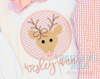 Christmas Applique - Christmas Reindeer Applique Design - Reindeer Applique - Reindeer Design - Reindeer Zig Zag Applique - Reindeer