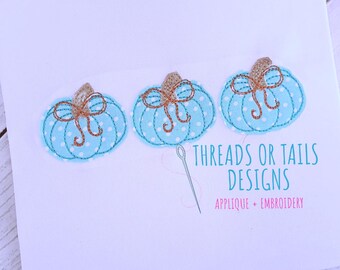 Pumpkin Trio Applique - Pumpkin Applique Design - Pumpkin Design - Pumpkin Bean Stitch Applique - Pumpkin - Fall Applique - Fall Design