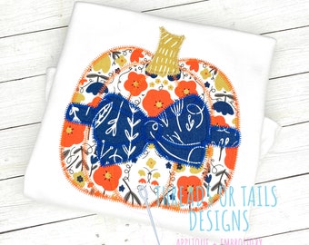 Pumpkin Applique - Pumpkin Applique Design - Girl Pumpkin - Pumpkin Zig Zag Applique - Pumpkin Embroidery - Fall Applique - Fall Design