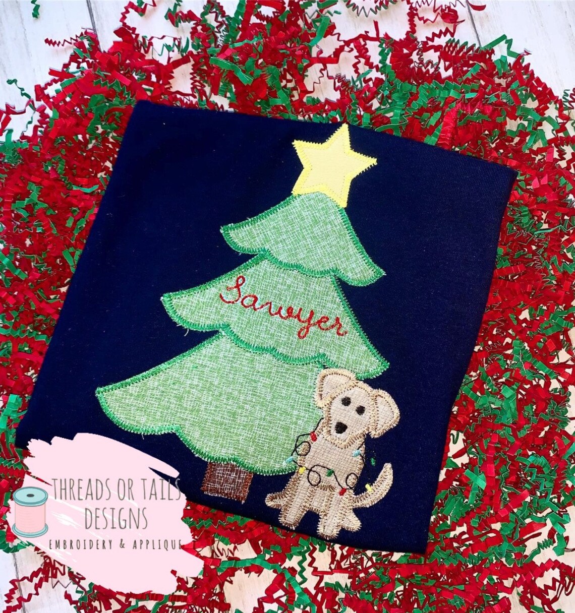 Christmas Tree Applique Zig Zag Applique Christmas Tree Etsy