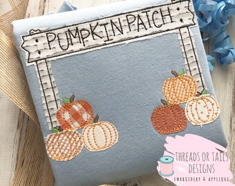 Pumpkin Patch Applique - Pumpkin Applique Design - Pumpkin Patch Design - Pumpkin Bean Stitch Applique - Fall Applique - Fall Design