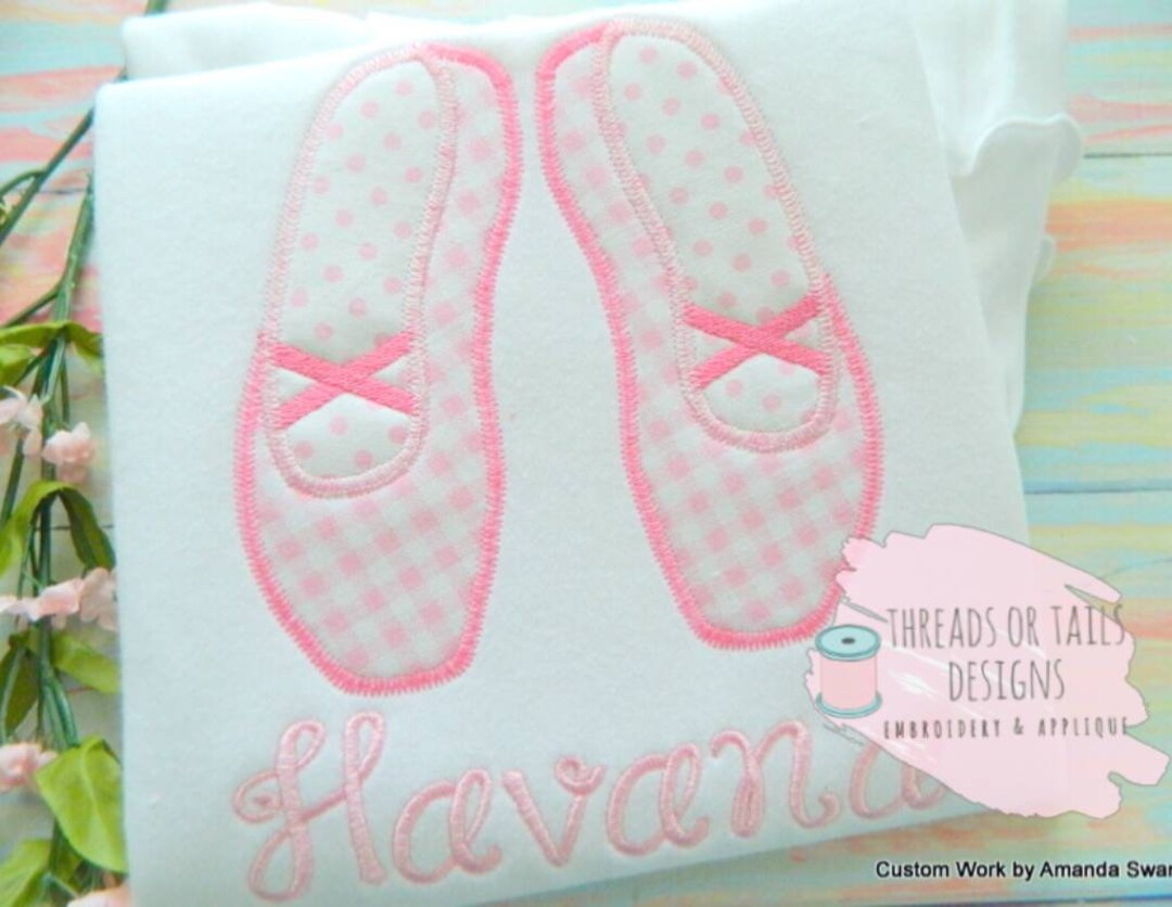 Ballet Shoes Applique Ballerina Shoes Applique Pointe Shoes Design