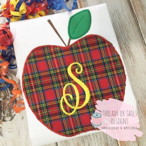 Apple Applique - School Apple Applique - Back to School Applique - Back to School Applique Design Zig Zag Apple Applique - Back to School