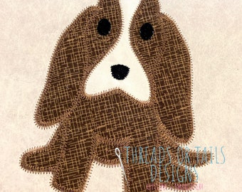 Basset Hound Applique - Basset Hound Design - Dog Applique - Dog ZZ Applique Design - Boy Dog Applique - Dog Zig Zag Applique - Dog Design