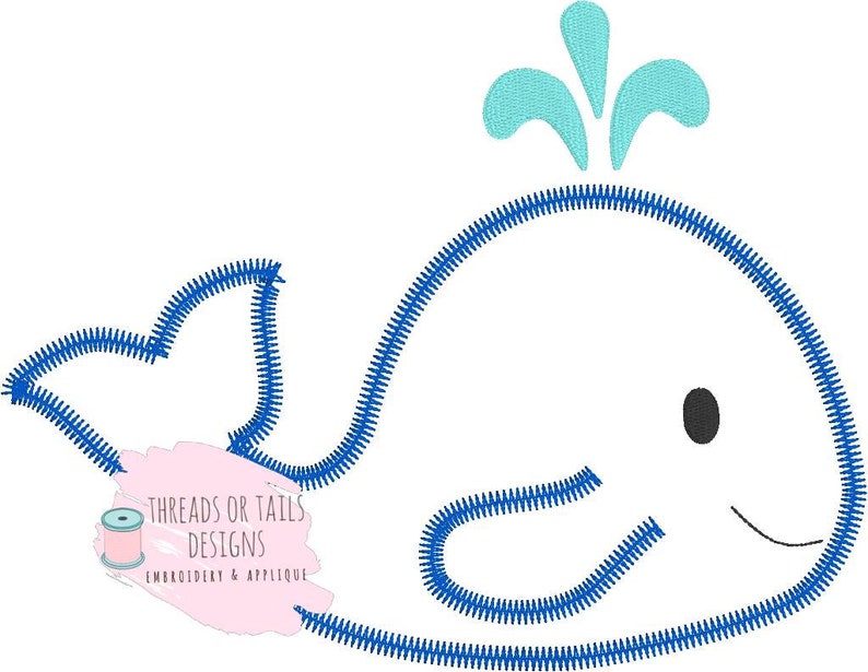 Whale Applique Whale Applique Design Whale ZZ Applique Etsy
