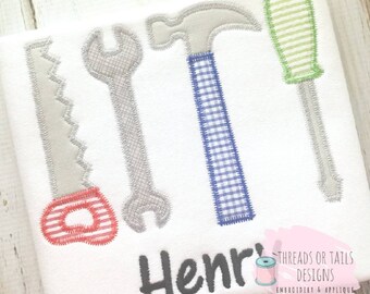 Tools Applique - Tools Applique Design - Tools Zig Zag Applique - Tools - Boy Applique - Tools Design