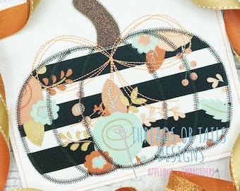 Pumpkin Applique - Pumpkin Applique Design - Pumpkin Design - Pumpkin Zig Zag Applique - Pumpkin Embroidery - Fall Applique - Fall Design