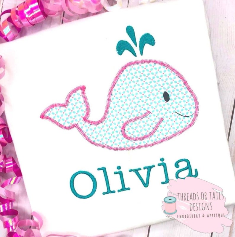 Whale Applique Whale Applique Design Whale ZZ Applique Etsy