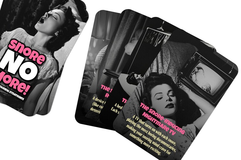 Snore No More Cards – 22 Funny Anti-snoring Strategies - Etsy