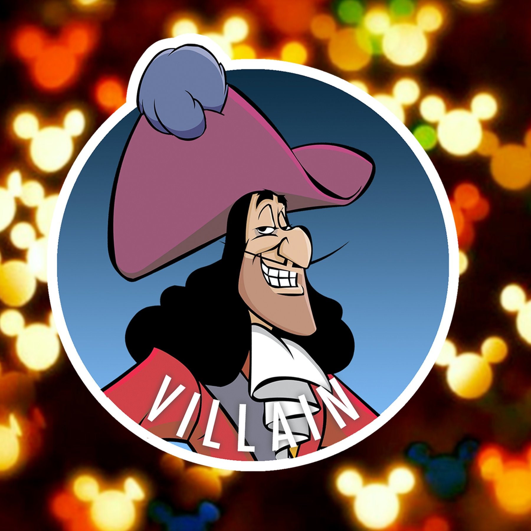 Captain Hook Villain Disney Inspired Passholder Magnet 