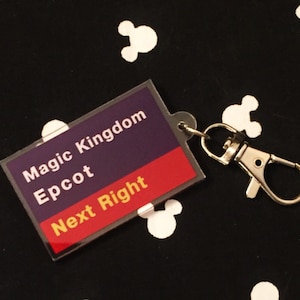 Magic Kingdom/Epcot Road sign - 2 inch  Disney Inspired KeyChain