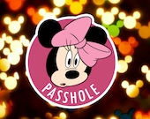 Small Minnie Mouse Passhole - 3 inch  Disney Inspired Passholder Magnet