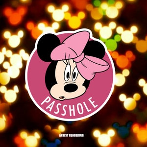 Small Minnie Mouse Passhole - 3 inch  Disney Inspired Passholder Magnet