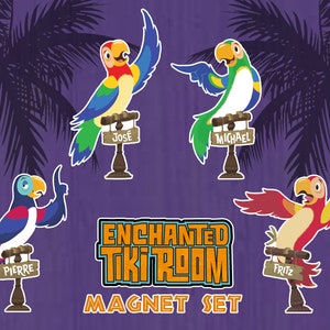 Enchanted Tiki Room Birds Magnets Set of Five image 1