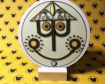 It's a Small World Clock Face - Inspirado en la atracción de Disney - Pegatina redonda de 3"