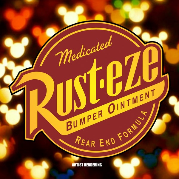 Rust-Eze Bumper Ointment  -  Disney Cars Inspired 3" Sticker