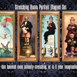 Haunted Mansion Stretching Room Portrait Magnet - Set of Four - Disney Inspired