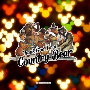 Graças a Deus sou um urso country - adesivo de 3" inspirado na Disney