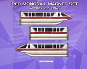 Monorail Red Magnet Set  - Inspired by the Walt Disney World Monorail System