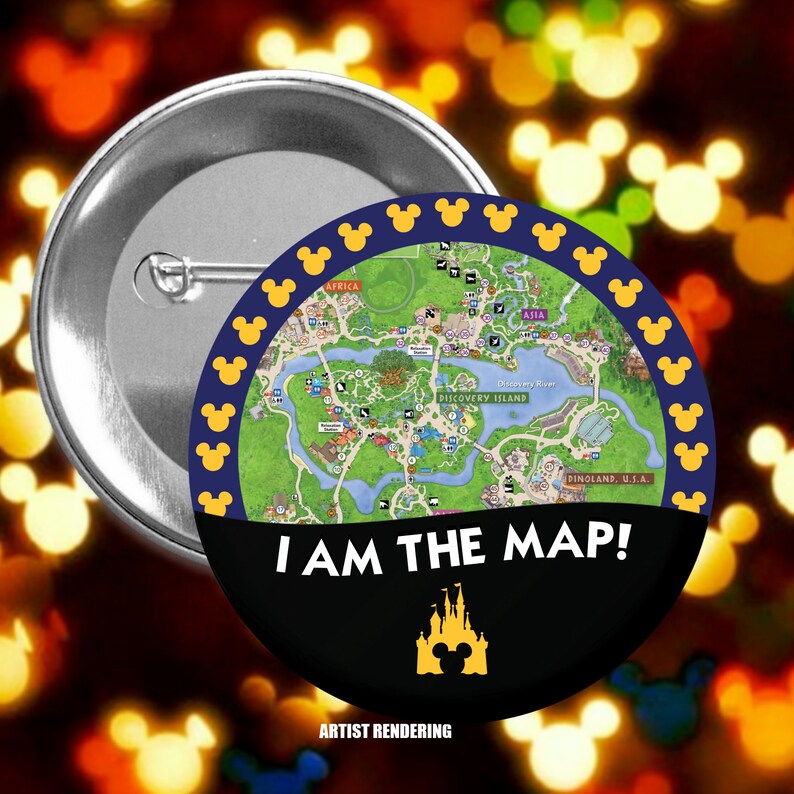 I am the Map Animal Kingdom Disney Celebration Inspired Button image 1