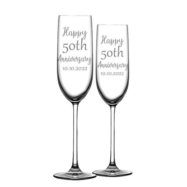 50th Anniversary Champagne Glasses Etsy