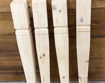 Tapered Mission Dining Table Legs (Rustic Pine)