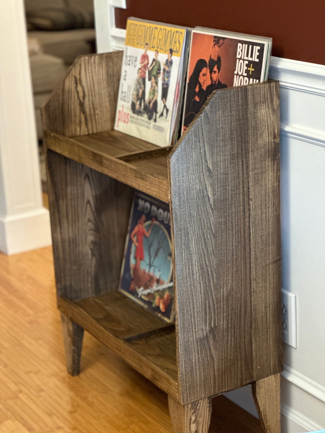 Two Tier Hardwood Vinyl Record Storage Cabinet - Etsy
