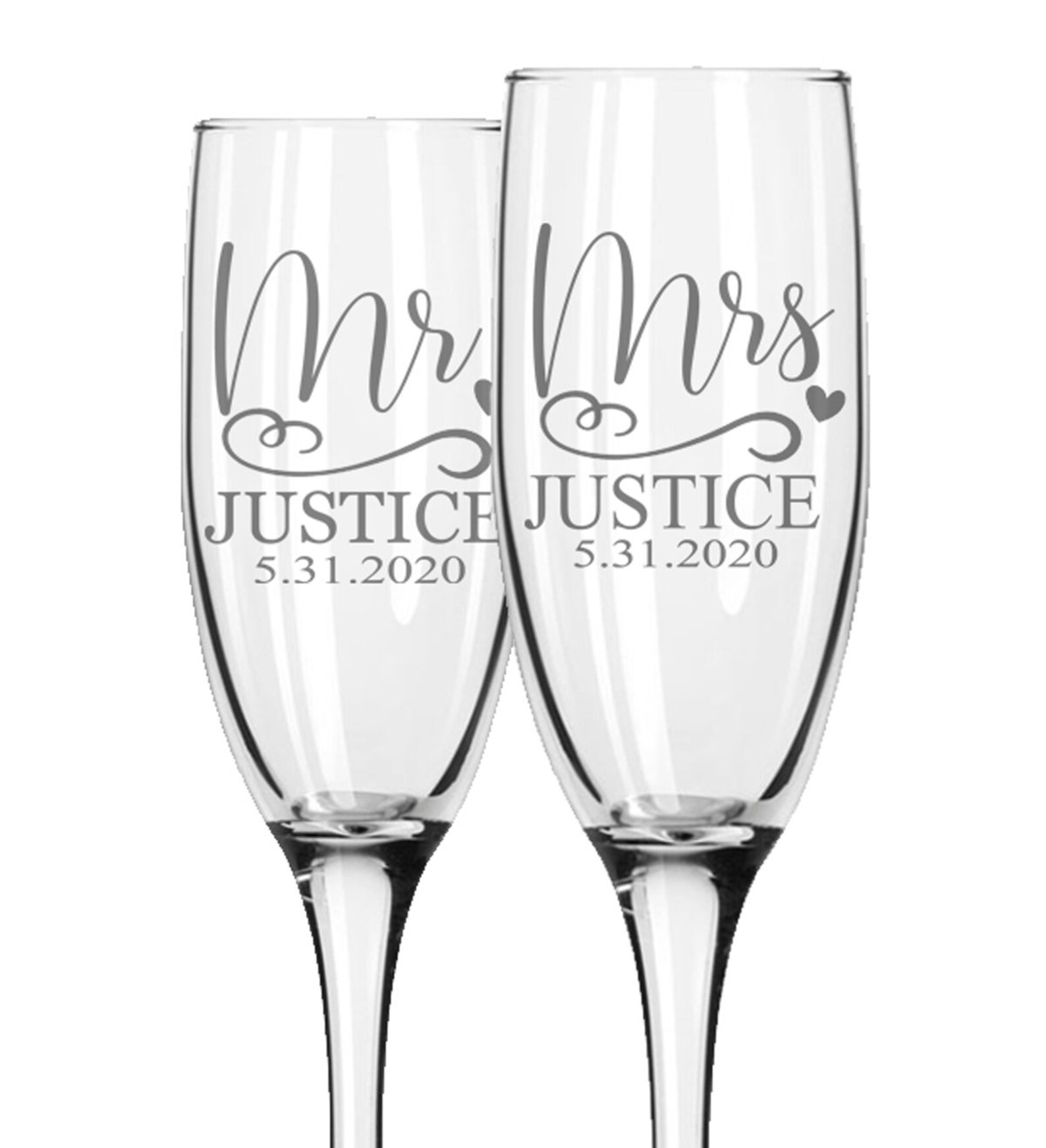 Personalized Engraved Wedding Champagne Flutes for Bride and Etsy