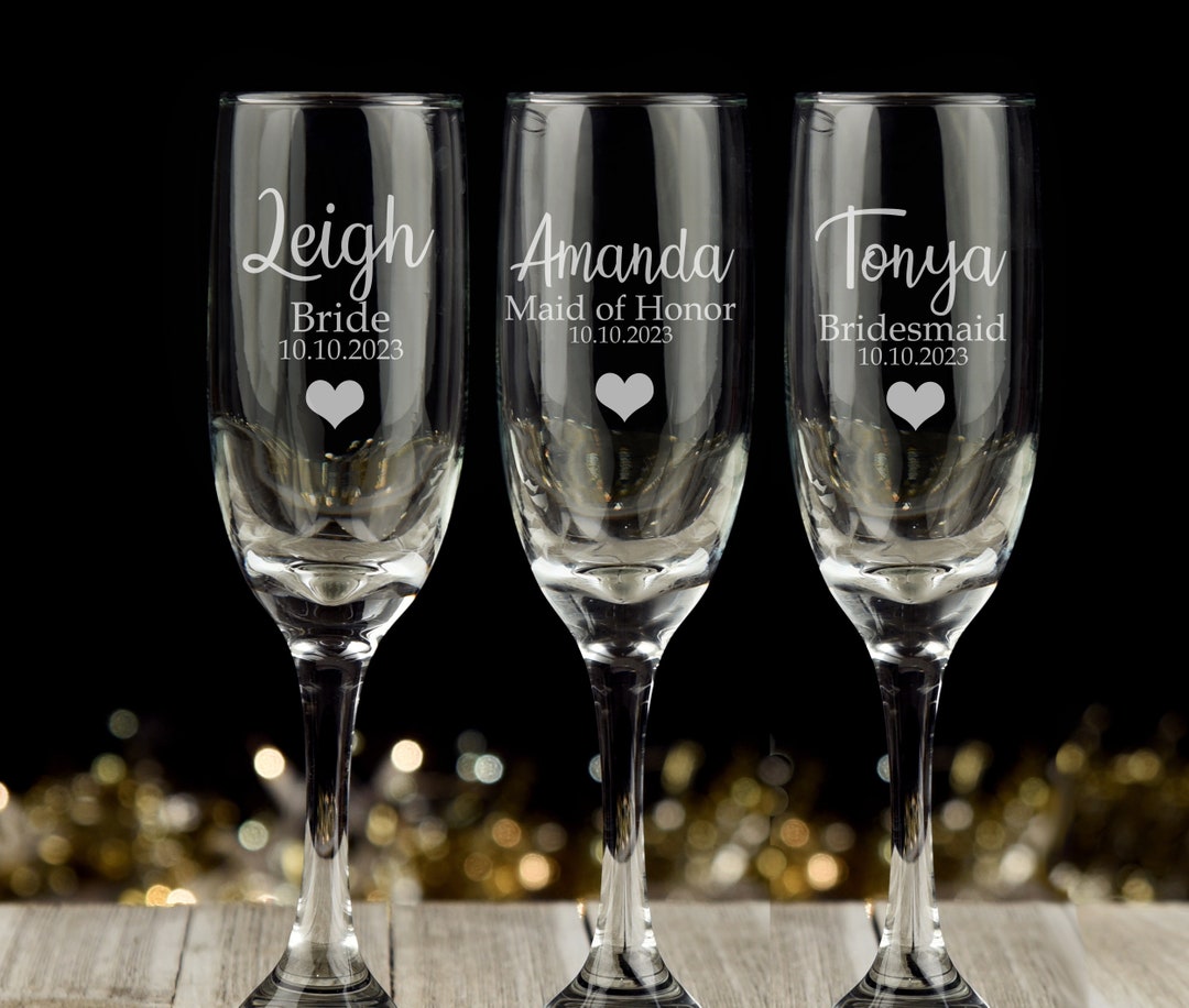 Personalized Wedding Champagne Flutes -sold Individually - Bridal Party ...