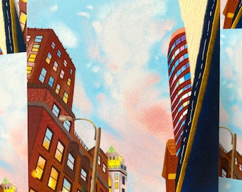 NYC Vibe - Illustration Postcard - Pack of 5 - New York City - Sunset