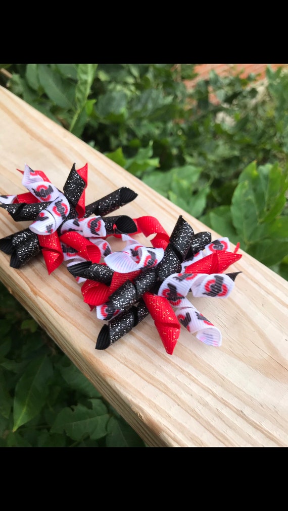 Hair Bow Hair Accessory Hair Ribbon ***I will combine shipping Dazzle Ribbon PiG TAIL BOWS Korker Hair Accessory Set of Two