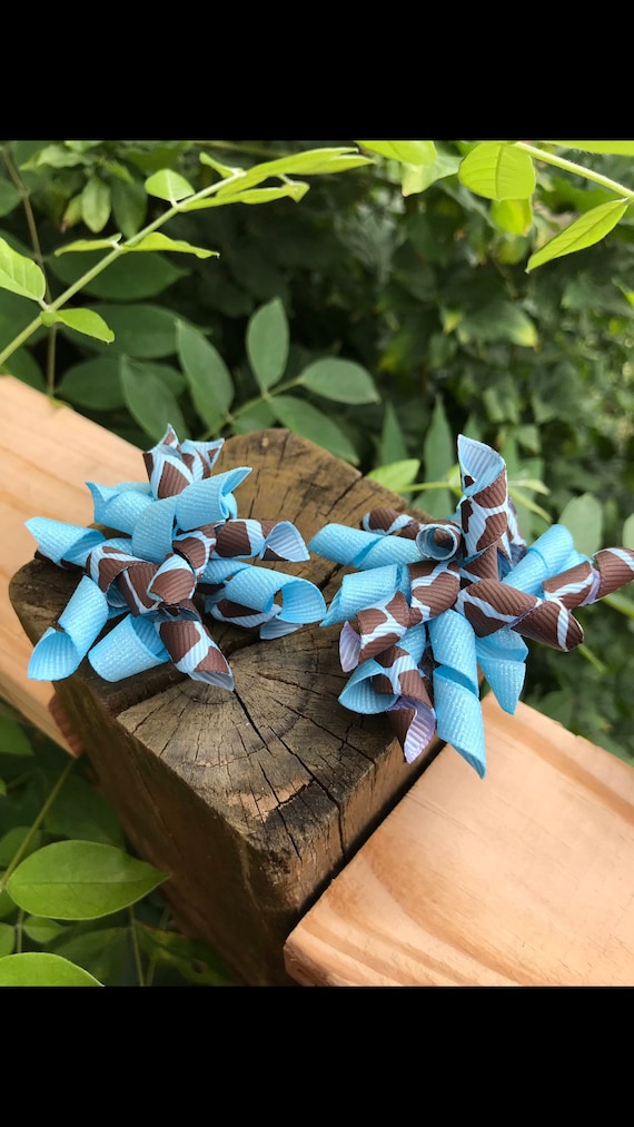 Hair Bow Hair Accessory Hair Ribbon ***I will combine shipping Dazzle Ribbon PiG TAIL BOWS Korker Hair Accessory Set of Two