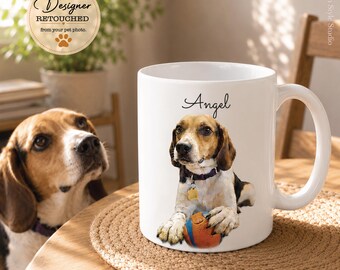 Personalized Pet Portrait Coffee Mug – Custom Oil-Paint Ceramic Cup