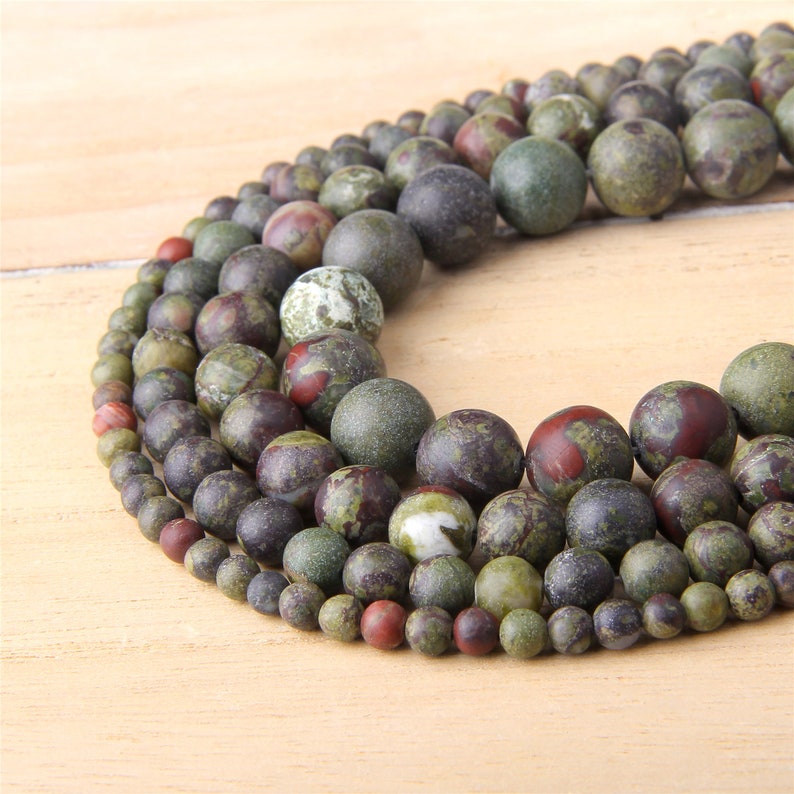 Natural African Blood Jasper Gemstone Round Beads 15.5'' 4mm 6mm 8mm 10mm 12mm 