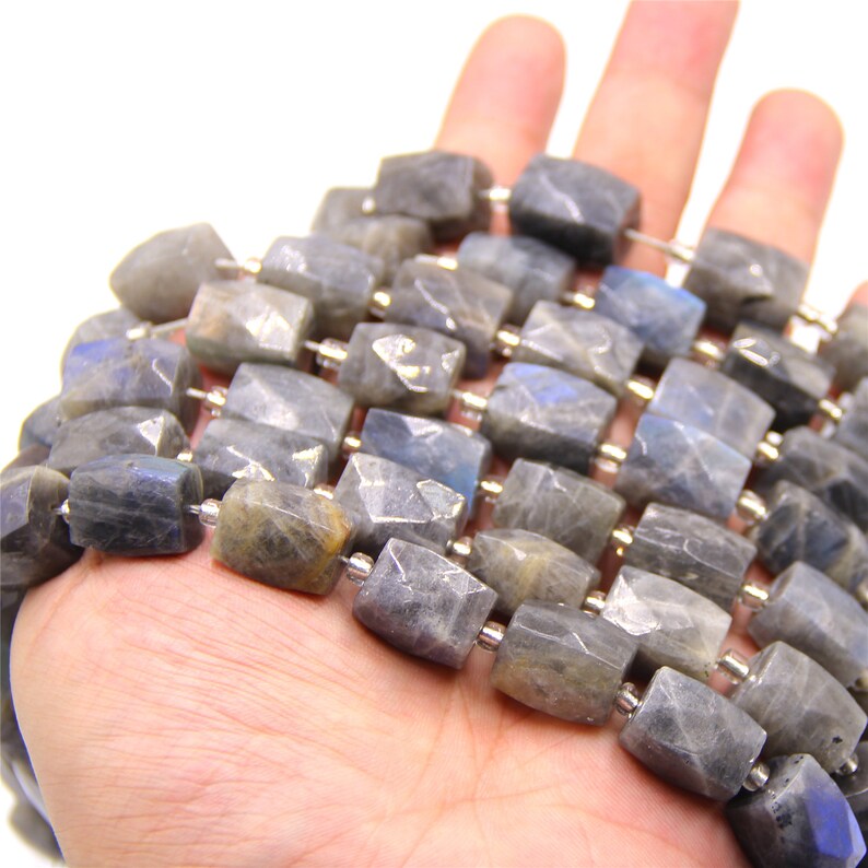 15.5 Nugget Labradorite Beads Raw Rainbow Rectangle Faceted Beads Bulk Lot Labradorite Beads 12*17 mm For Jewelry DIY Making Decoration
