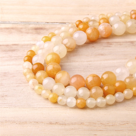 yellow topaz 10mm round necklace 35/" nature wholesale beads discount