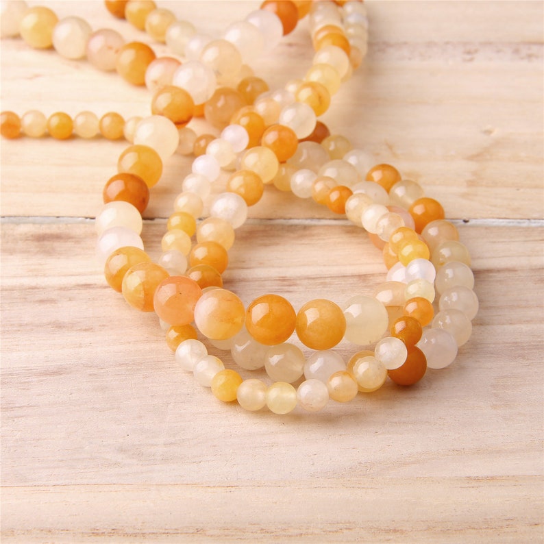 Natural Topaz Jade Beads Yellow Topaz Beads Round Smooth Etsy